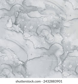Gray Marble Paint Texture. Grey Vector Splash. Dirty Tile Floor. Dirty Alcohol Ink Watercolor. Dark Seamless Background. Modern Seamless Painting. Gray Water Color Repeat. Dark Marble Watercolor.