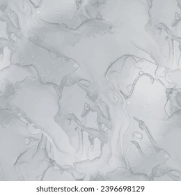 Gray Marble Stone Pattern. Dark Rock Floor. Grey Elegant Granite. Gray Alcohol Ink Watercolor. Vector Abstract Template. Dark Gradient Watercolor. Dirty Marble Background. Dirty Water Color Splash.