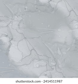 Gray Marble Stone Texture. Dark Seamless Watercolor. Dark Tile Wall. Dark Elegant Pattern. Gray Water Color Repeat. Dirty Alcohol Ink Background. Dirty Marble Background. Modern Seamless Painting.
