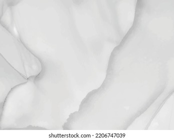 Gray Marble Texture. Grey Dark Stone. White Abstract Background. Foil Water Color Canvas Paint. Gray Marble Watercolor. Light Vector Texture. Dirty Alcohol Ink Background. Vector Abstract Painting.