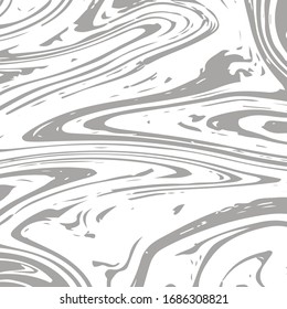 Gray Marble Texture Vector Square Liquid Ink Background. Fluid Paint Suminagashi Trendy Pattern  