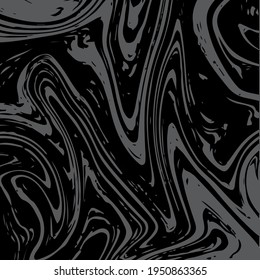 Gray Marble Texture, Vector Square Ink Wash Background. Fluid Paint Suminagashi Trendy Pattern for Invitation Cards, Banners, Corporate Identity. Hipster Stone Marble Texture, Faded Painting Splash