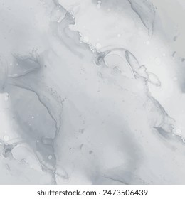Textura de pared de mármol gris. Pizarra de azulejos sucios. Acuarela de mármol oscuro. Tinta Alcohólica Oscura Repetida. Salpicadura de Vector gris. Acuarela de color de agua sucia. Fondo Abstractas Gris. Vector Abstractas.