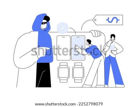 Gray market abstract concept vector illustration. Unofficial market, electronics parallel sales, illegal commercial channel, grey supplier, not authorized by manufacturer abstract metaphor.