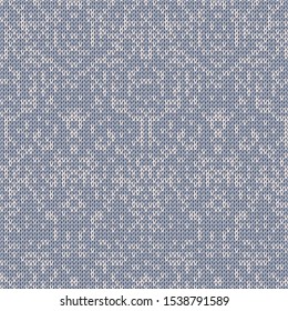 Gray Marl Blanket Knit Stitch Seamless Pattern. Homespun Handicraft Background. For Woolen Fabric, Cute Gender Neutral Grey Textile. Soft Monochrome Yarn Melange Scandi All Over Print. Vector Eps 10 