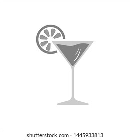 Gray martini glass with lemon vector image