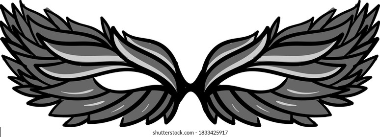 Gray mask, illustration, vector on white background