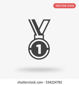 Gray medal isolated vector icon