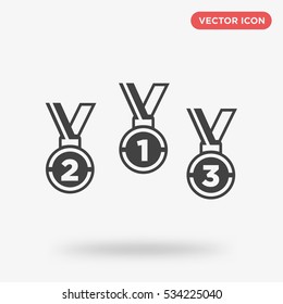 Gray medal isolated vector icon