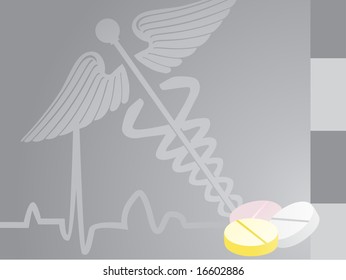 gray medical background with medicine