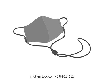 gray medical face mask to protect corona virus, covid-19 vector isolated on dark background ep39