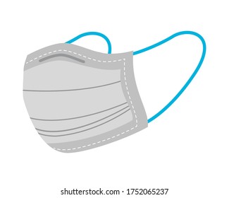gray medical mask protection accessory for covid19 prevention method vector illustration design