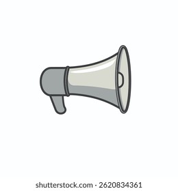 Gray megaphone projects sound white background simple