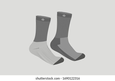 gray men socks vector format file full editable 