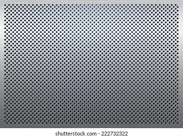 Gray metal background, perforated metal texture