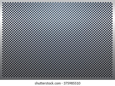 Gray Metal Background, Perforated Metal Texture 