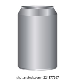 Gray metal cans adjustable high size isolated on white