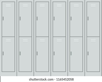 Gray metal lockers wall seamless pattern