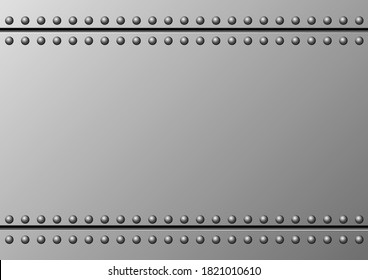 Gray Metal Tinware With Rivets And Copy Space