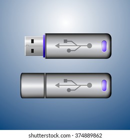 Gray metal usb flash drive