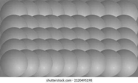 Esferas grises, metálicas, seguidas, unas encima de otras. Vector