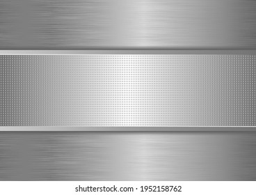 gray metallic textured background - vector illustration