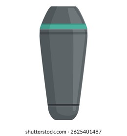 Gray metallic warhead with a green stripe, a powerful weapon ready to be used