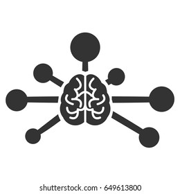 Gray Mind Control Links interface toolbar pictogram. Vector pictograph style is a flat symbol on diagonal hatch transparent background.