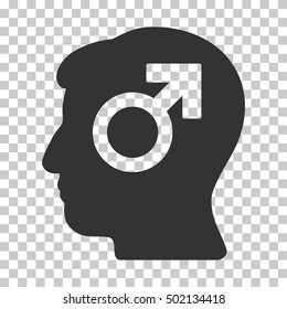 Gray Mind Potency toolbar pictogram. Vector pictogram style is a flat symbol on chess transparent background.