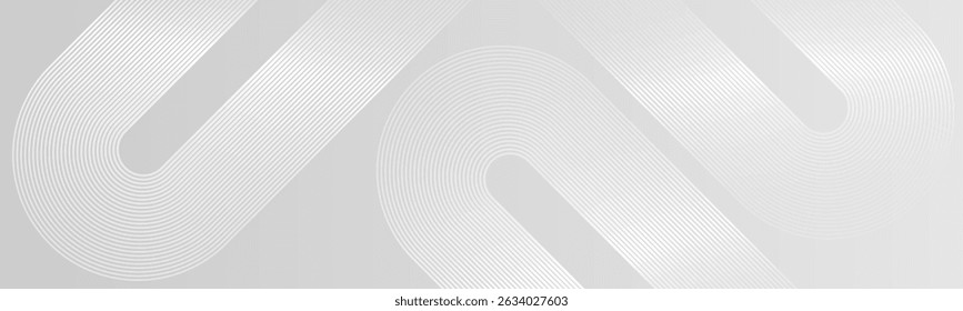 Fondo abstracto de color mínimo gris con líneas geométricas visibles blancas - Ilustración vectorial de fondo de diseño de composición de Formas dinámicas . Concepto de comercio de tecnología futurista . Gráfico de lujo.