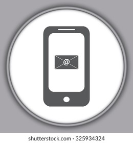 Gray Mobile phone icon  with Vector Envelope Icon