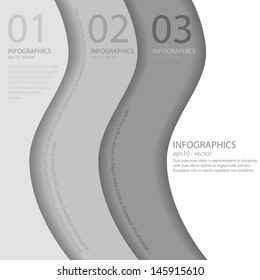 Gray Modern Business Design template ; can be used for infographics ; numbered banners ; horizontal cutout lines ; graphic or website layout vector