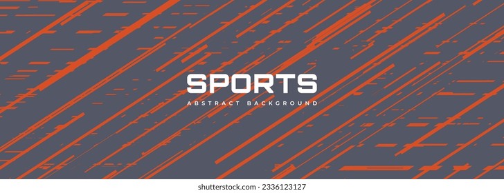 Gray modern sports banner design with diagonal orange lines. Abstract sports background. Vector illustration