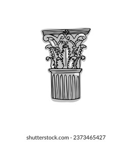 Gray Modern Trendy Ancient Greek Column