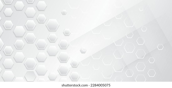 Fondo molecular gris para la presentación de temas de salud, médicos o técnicos. Fondo geométrico a partir de objetos hexagonales, líneas y sombras. Composición abstracta poligonal.