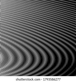 Gray monochrome asymmetric abstract linear background with moire and wave effect. For your creative project design cover, package, printing, web design, banner, mobile apps, interior decor.