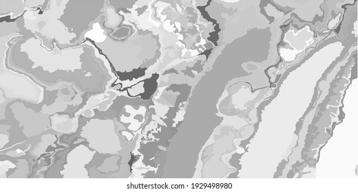 Gray Monochrome Grey Dirty Art Background. Cloudy Metallic Silver Modern Art Pattern. Retro Details Landscape Watercolor Brush Stroke. Light Grey. Foggy Shadows Vector Batik Style.