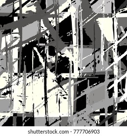 gray monochrome pattern in graffiti style