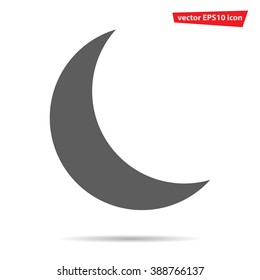 Gray Moon icon isolated on background. Modern flat pictogram, business, marketing, internet concept. Trendy Simple vector symbol for web site design or button to mobile app. Logo illustration
