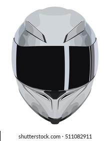 Gray motorcycle helmet on a white background