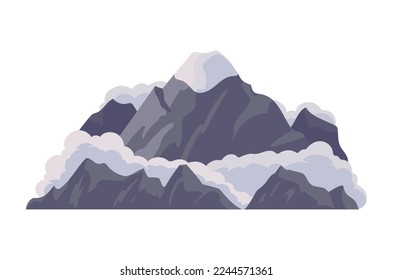 grauer Berg mit Schneeszene