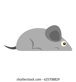 Gray mouse icon flat isolated on white background vector illustration