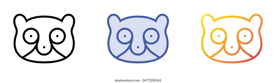 gray mouse lemur icon. Linear, Blue Fill and Gradient Style Design Isolated On White Background