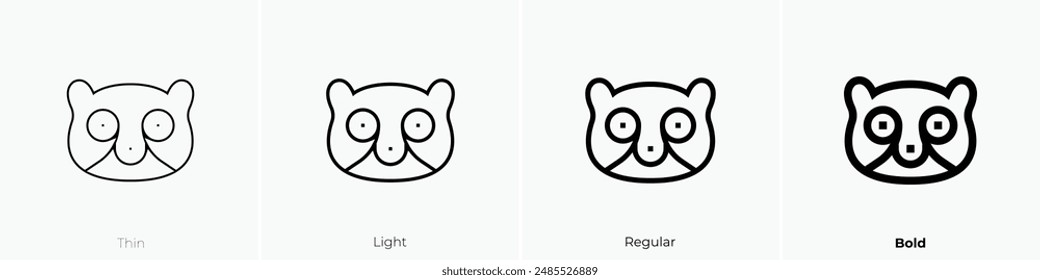 gray mouse lemur icon. Thin, Light Regular And Bold style design isolated on white background