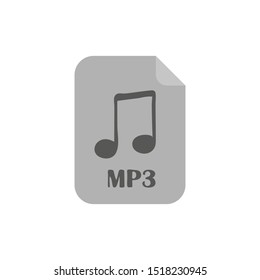 Gray mp3 file icon on white