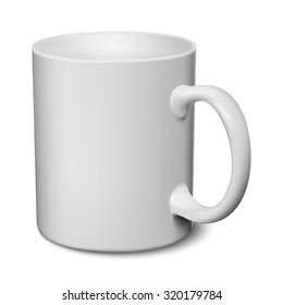 Gray mug realistic 3D mockup on a white background vector illustration