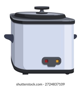 Multicooker gris con tapa y mango negros, con válvula de vapor y luces indicadoras, ideal para cocinar arroz y otras comidas