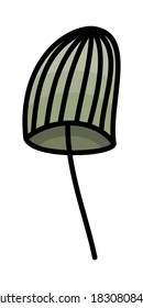 GRAY MUSHROOM ON A WHITE BACKGROUND IN VECTOR