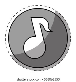 Gray music symbol button design, vector illustration image