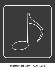 Gray musical notes icon, vector